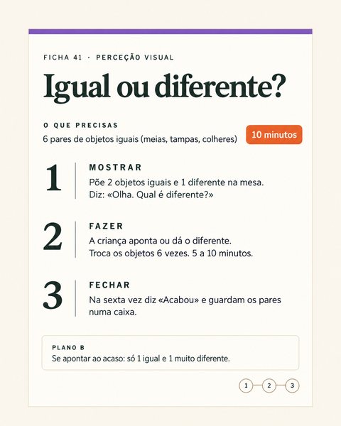 Ficha 41, perceção visual: igual ou diferente