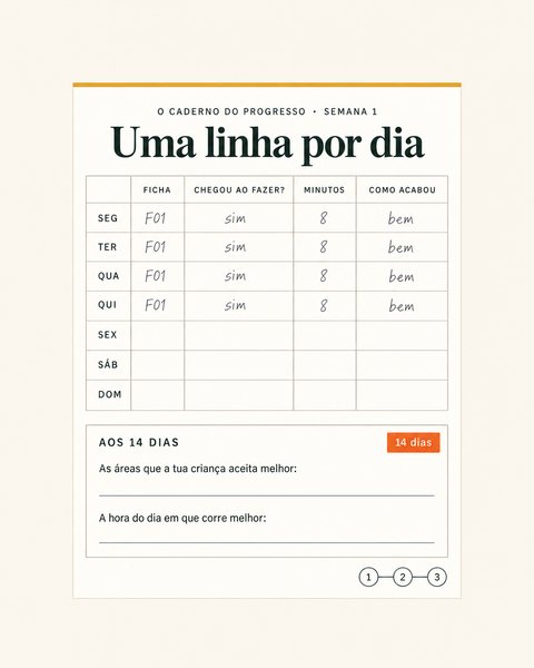 O Caderno do Progresso, semana 1
