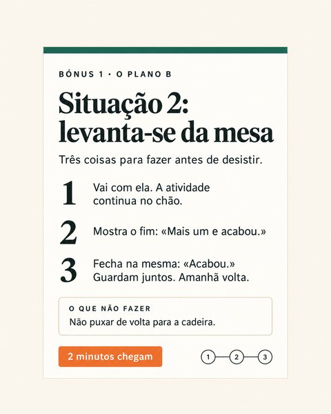O Plano B, situação 2: levanta-se da mesa